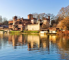 Beautiful Medieval Village built in the park of Valentino, Turin,